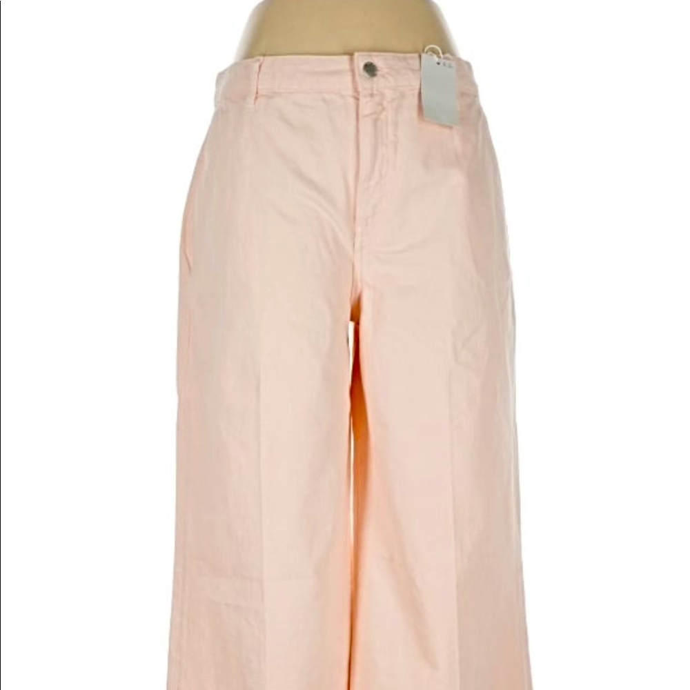 NWT MNG Mango Wide Leg Pink 100% Cotton Jeans